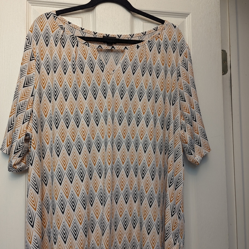 Worthington blouse , 2x , black and gold